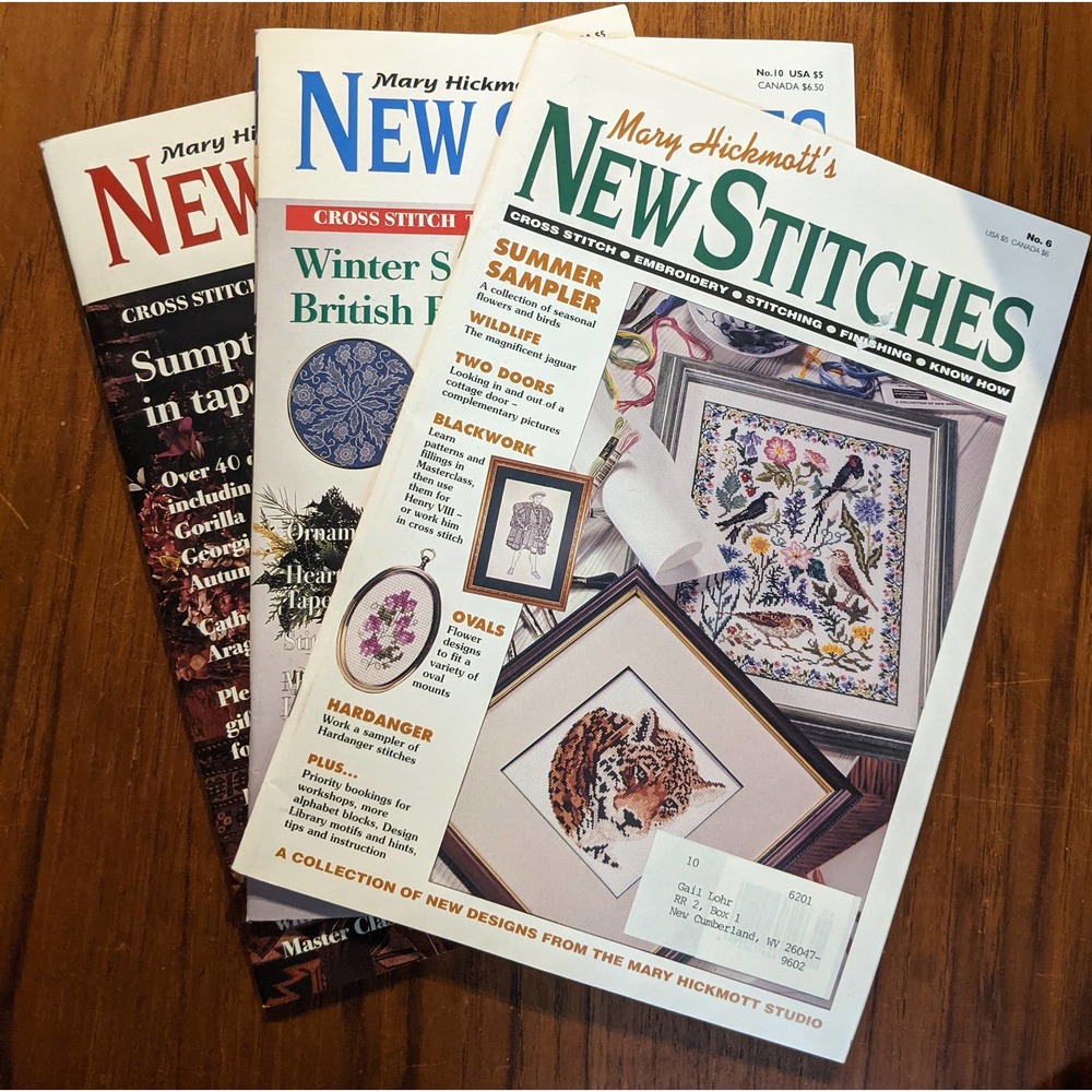 3 Mary Hickmott's New Stitches Magazines